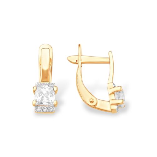 Серьги из золота 585 пробы с фианитом