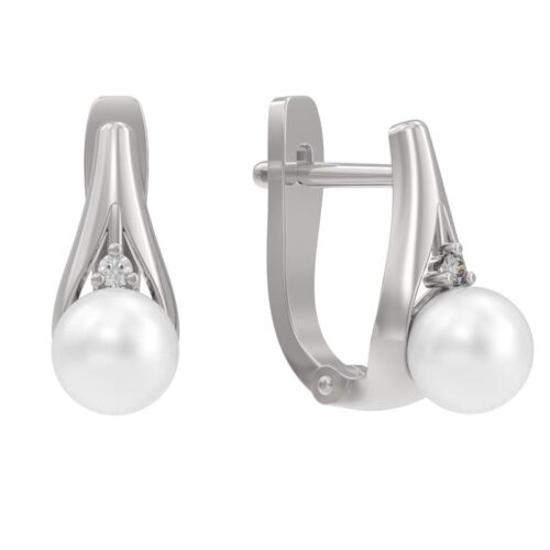 Серьги из серебра 925 пробы с жемчугом
