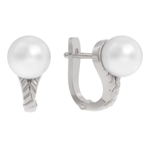 Серьги из серебра 925 пробы с жемчугом
