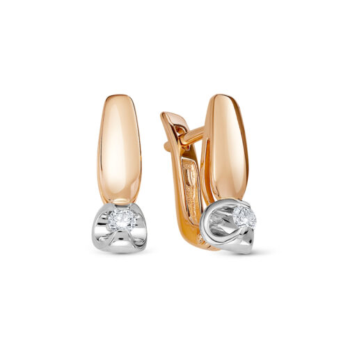 Серьги из золота 585 пробы с бриллиантом