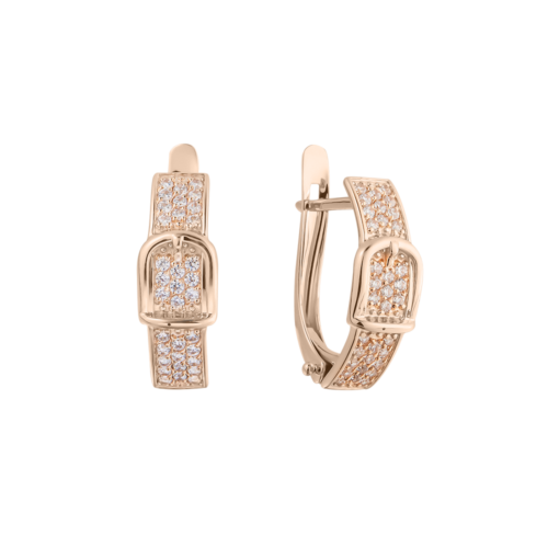 Серьги из золота 585 пробы с фианитом