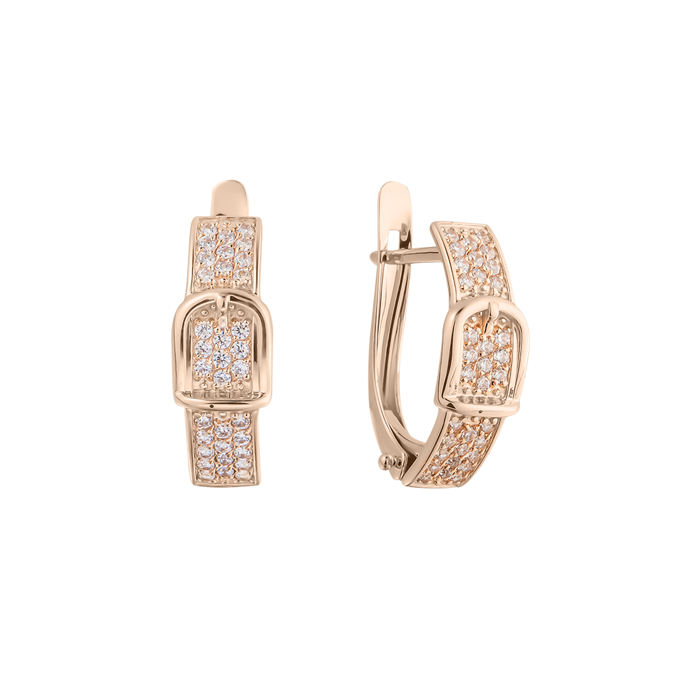 Серьги из золота 585 пробы с фианитом