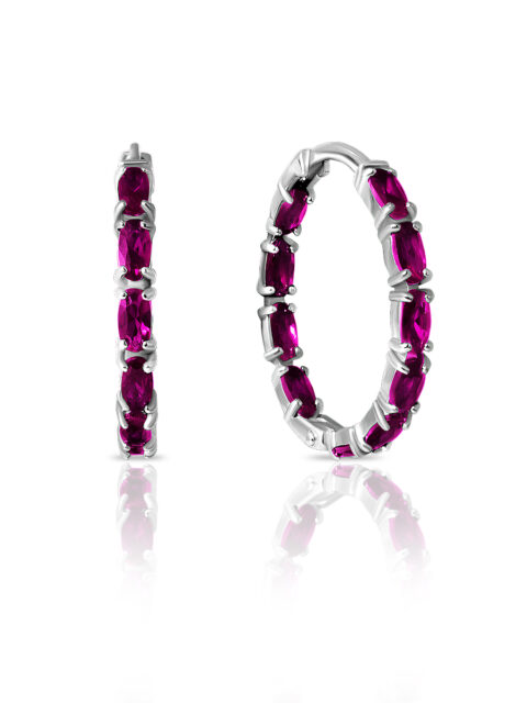 Серьги из серебра 925 пробы с фианитом