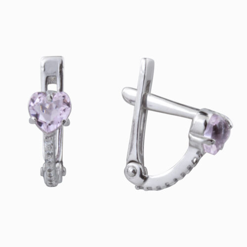 Серьги детские из серебра 925 пробы с фианитом