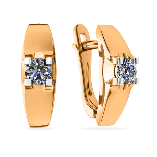 Серьги из золота 585 пробы с фианитом