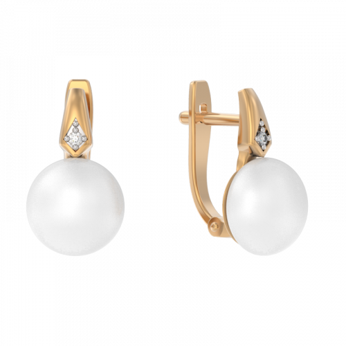 Серьги из золота 585 пробы с жемчугом