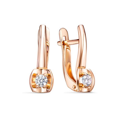 Серьги из золота 585 пробы с фианитом