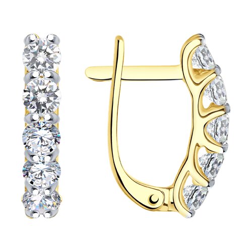 Серьги из золота 585 пробы с фианитом