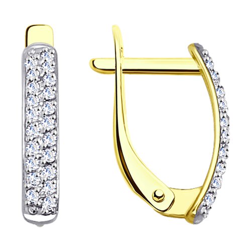 Серьги из золота 585 пробы с фианитом