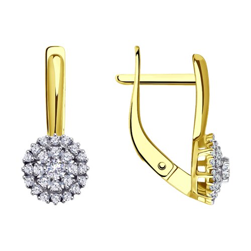 Серьги из золота 585 пробы с фианитом