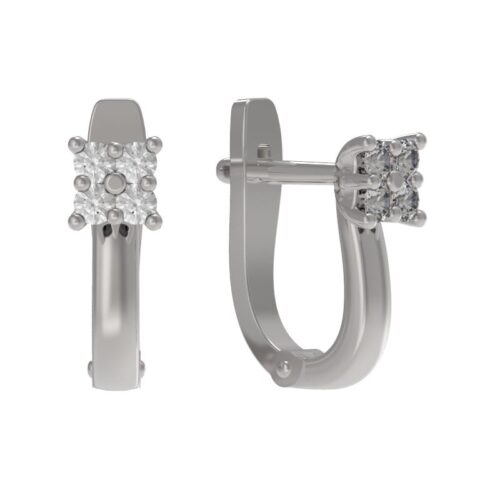 Серьги из серебра 925 пробы с фианитом