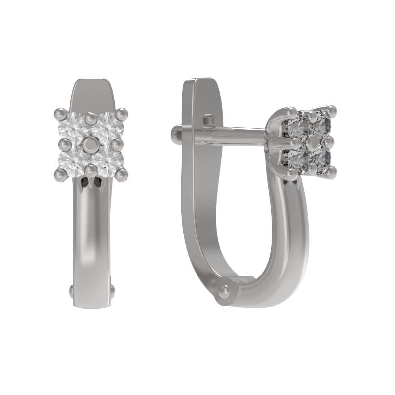 Серьги из серебра 925 пробы с фианитом