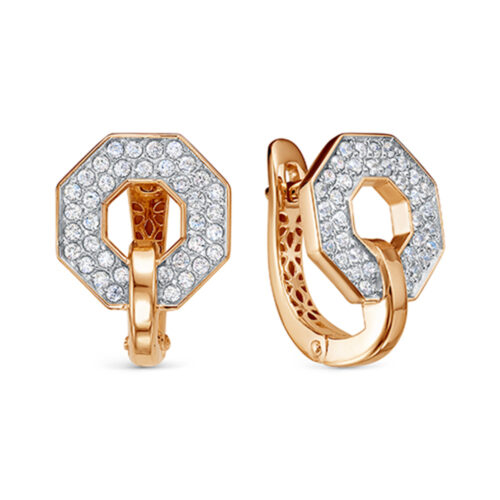 Серьги из золота 585 пробы с фианитом