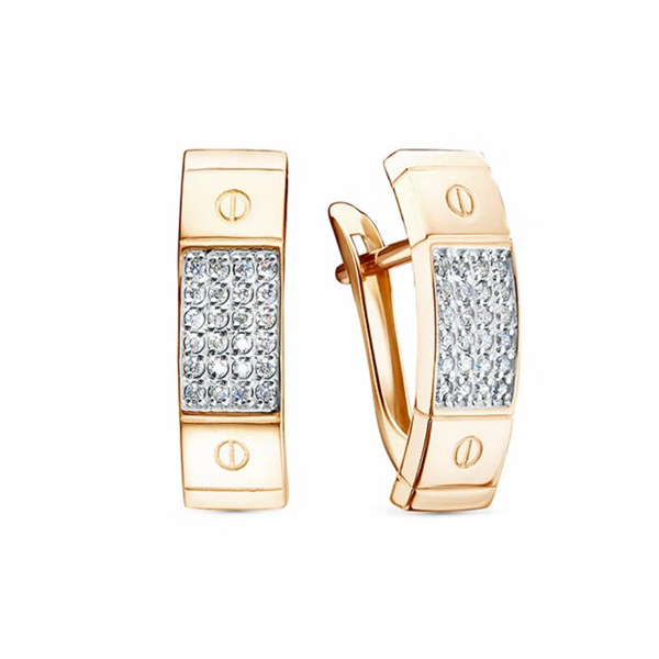 Серьги из золота 585 пробы с фианитом
