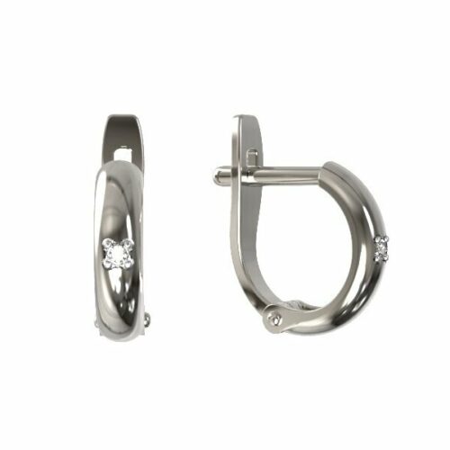 Серьги из серебра 925 пробы с бриллиантом
