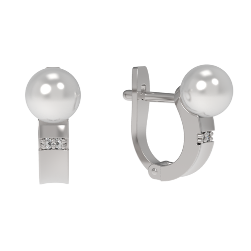 Серьги из серебра 925 пробы с жемчугом