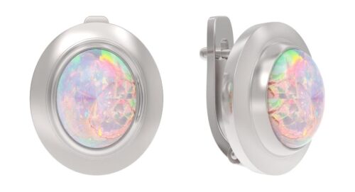 Серьги из серебра 925 пробы с опалом