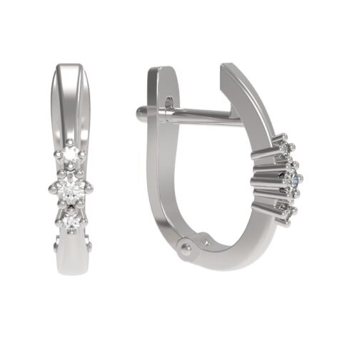 Серьги из серебра 925 пробы с фианитом