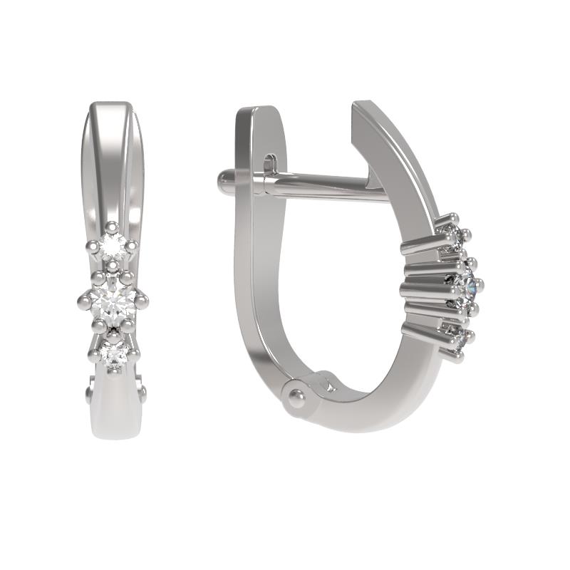 Серьги из серебра 925 пробы с фианитом