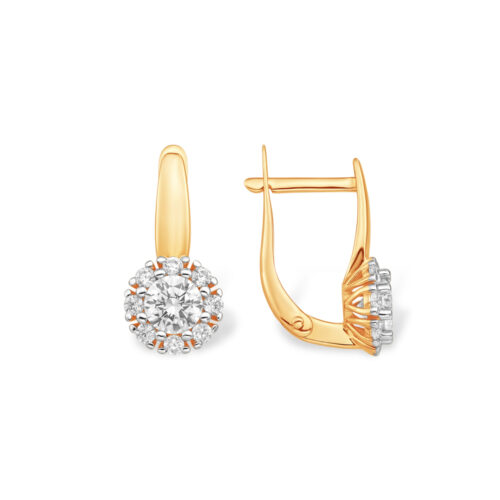 Серьги из золота 585 пробы с фианитом