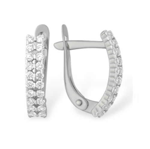 Серьги из золота 585 пробы с фианитом