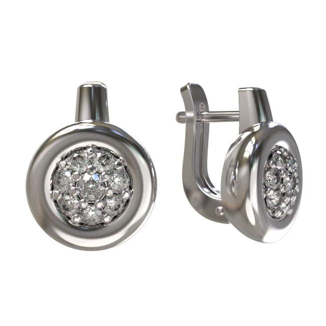 Серьги из серебра 925 пробы с фианитом