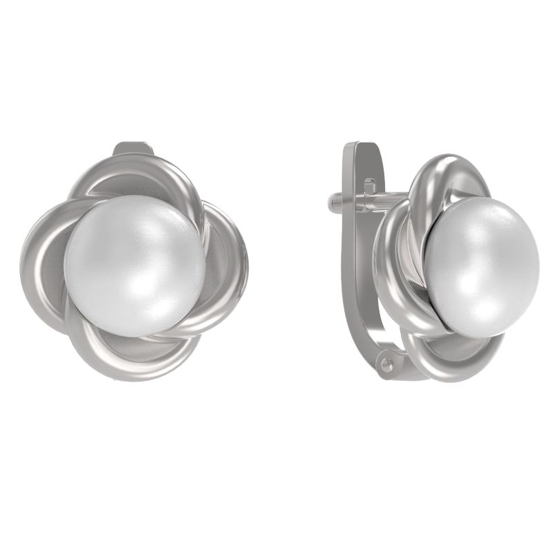 Серьги из серебра 925 пробы с жемчугом