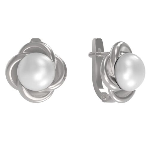 Серьги из серебра 925 пробы с жемчугом