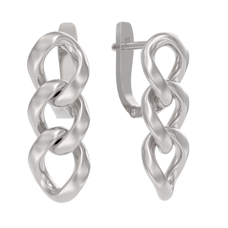 Серьги подвесные из серебра 925 пробы