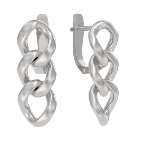 Серьги подвесные из серебра 925 пробы