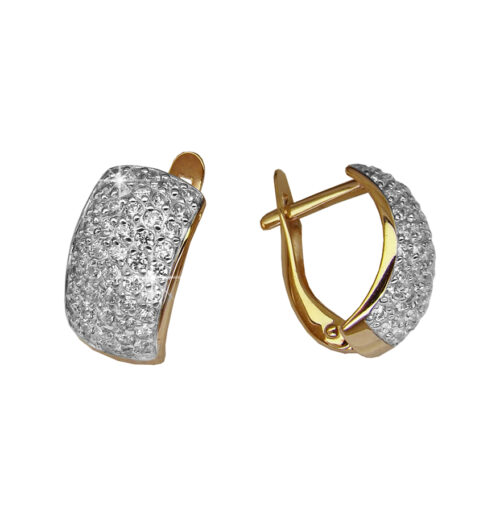 Серьги из золота 585 пробы с фианитом