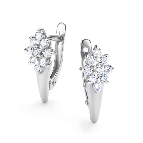 Серьги из золота 585 пробы с бриллиантом