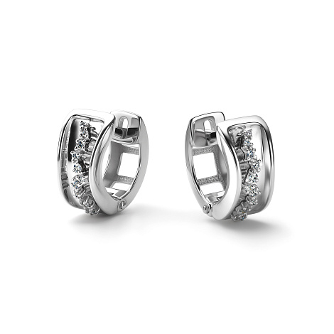 Серьги из золота 585 пробы с бриллиантом