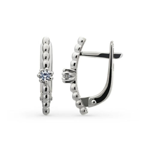 Серьги из серебра 925 пробы с фианитом