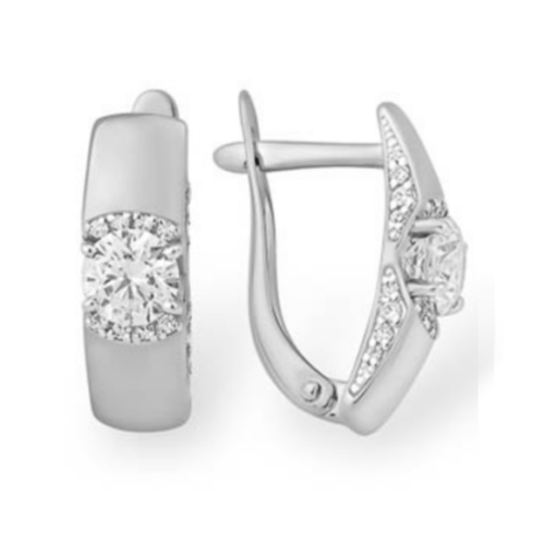 Серьги из золота 585 пробы с фианитом