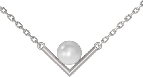 Колье из серебра 925 пробы с жемчугом