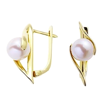 Серьги из золота 585 пробы с жемчугом