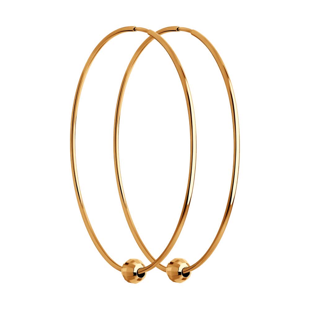 Серьги конго из золота 585 пробы