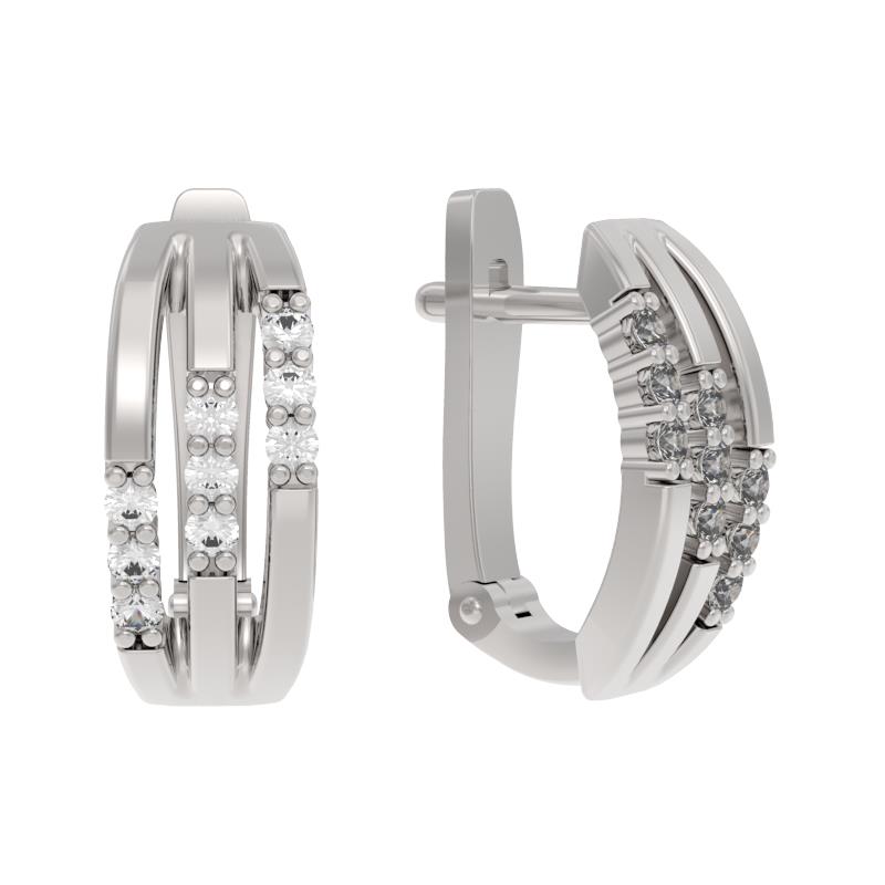 Серьги из серебра 925 пробы с фианитом