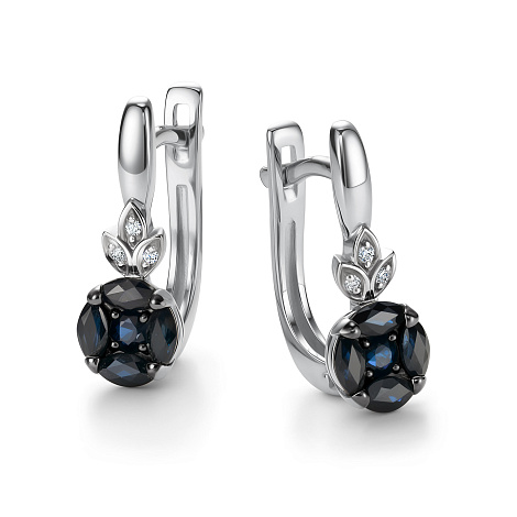Серьги из золота 585 пробы с сапфиром