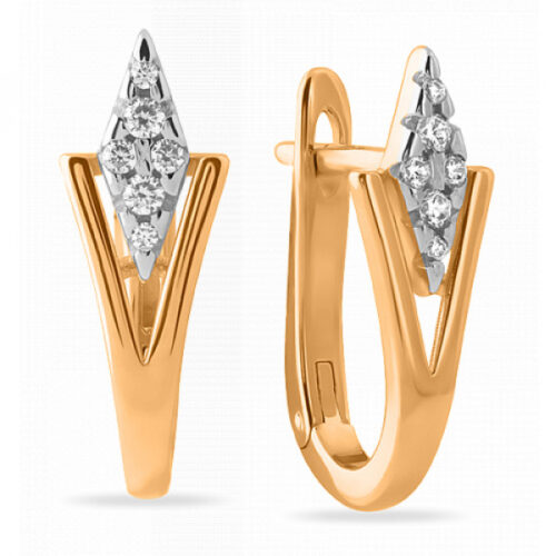 Серьги из золота 585 пробы с фианитом