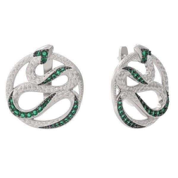 Серьги из серебра 925 пробы с фианитом