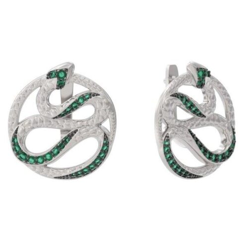 Серьги из серебра 925 пробы с фианитом