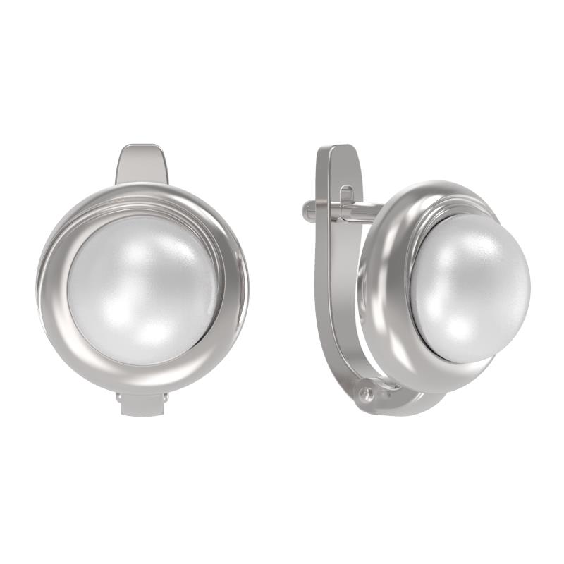 Серьги из серебра 925 пробы с жемчугом