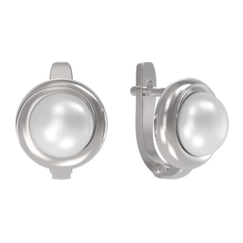 Серьги из серебра 925 пробы с жемчугом