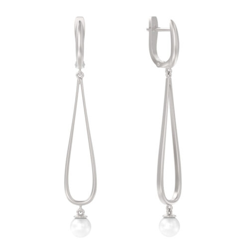 Серьги из серебра 925 пробы с жемчугом