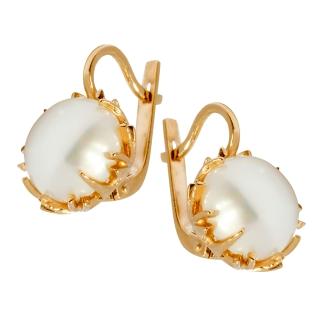 Серьги из золота 585 пробы с жемчугом