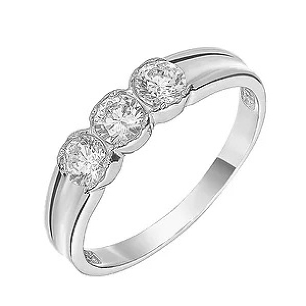 Кольцо из серебра 925 пробы с фианитом