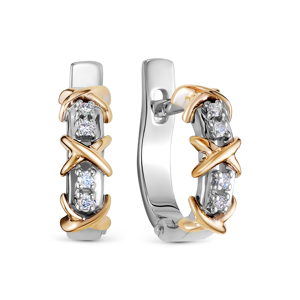 Серьги из золота 585 пробы с бриллиантом