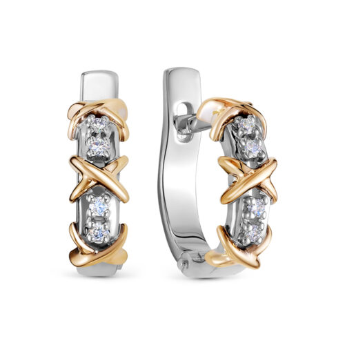 Серьги из золота 585 пробы с бриллиантом